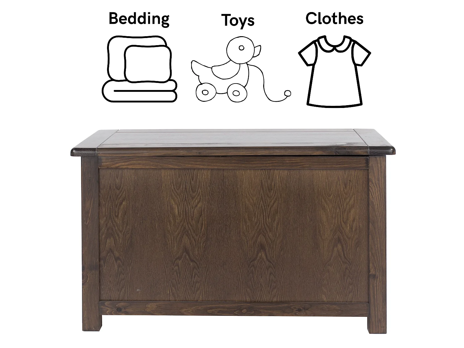 Boston Storage Chest & Blanket Box, Lacquered Solid Pine Wood