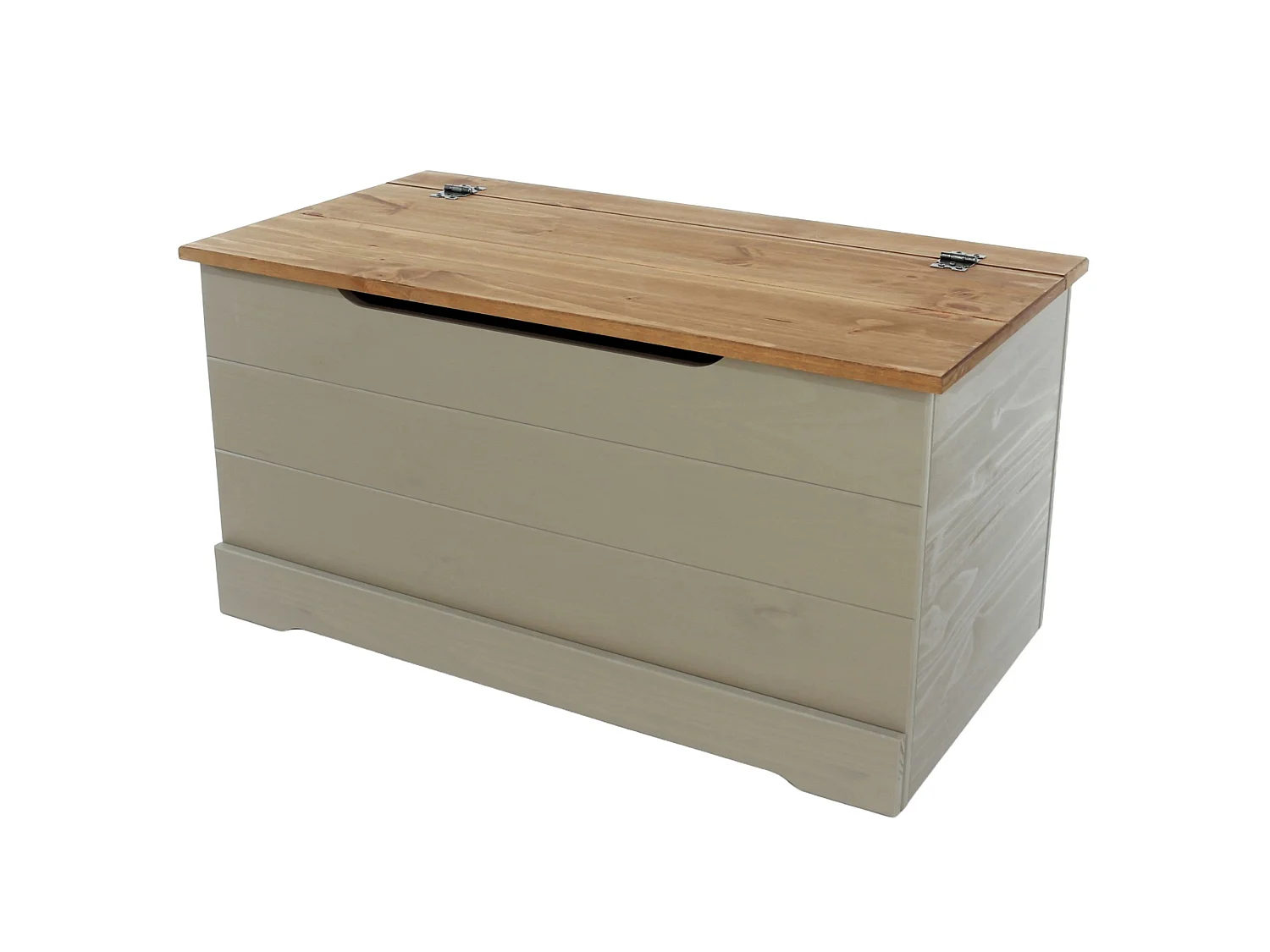 Corona Grey Compact Storage Chest & Blanket Box, Solid Pine Wood with Grey Wax