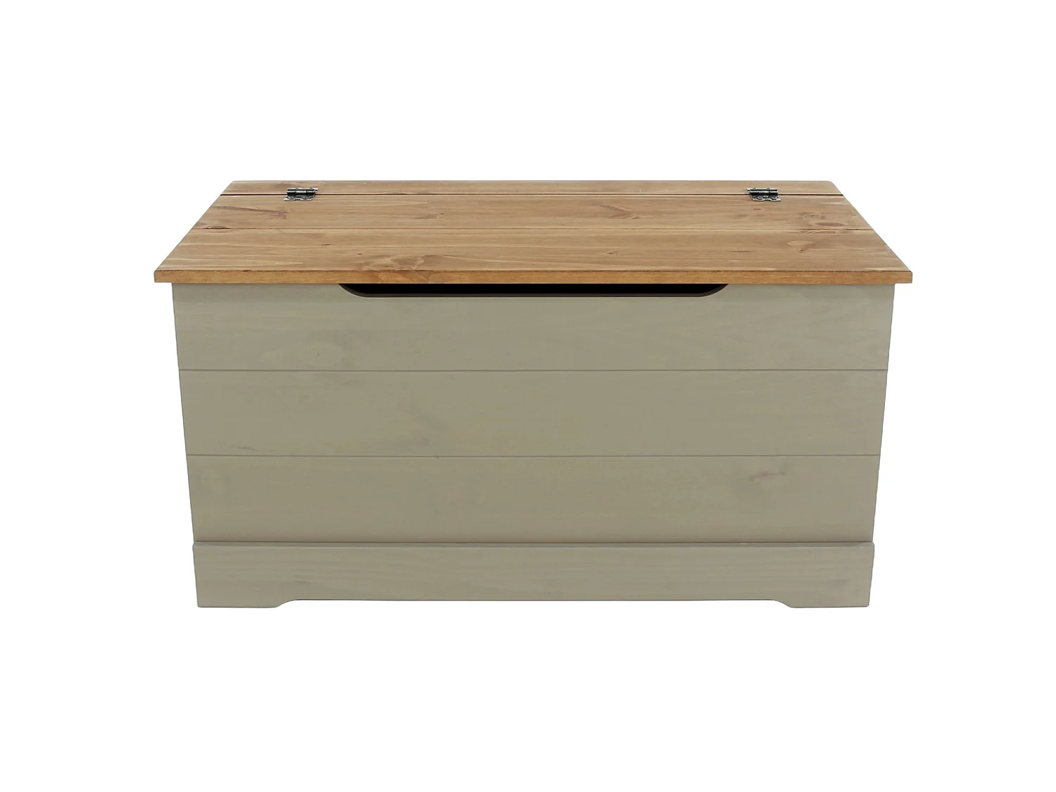 Corona Grey Compact Storage Chest & Blanket Box, Solid Pine Wood with Grey Wax
