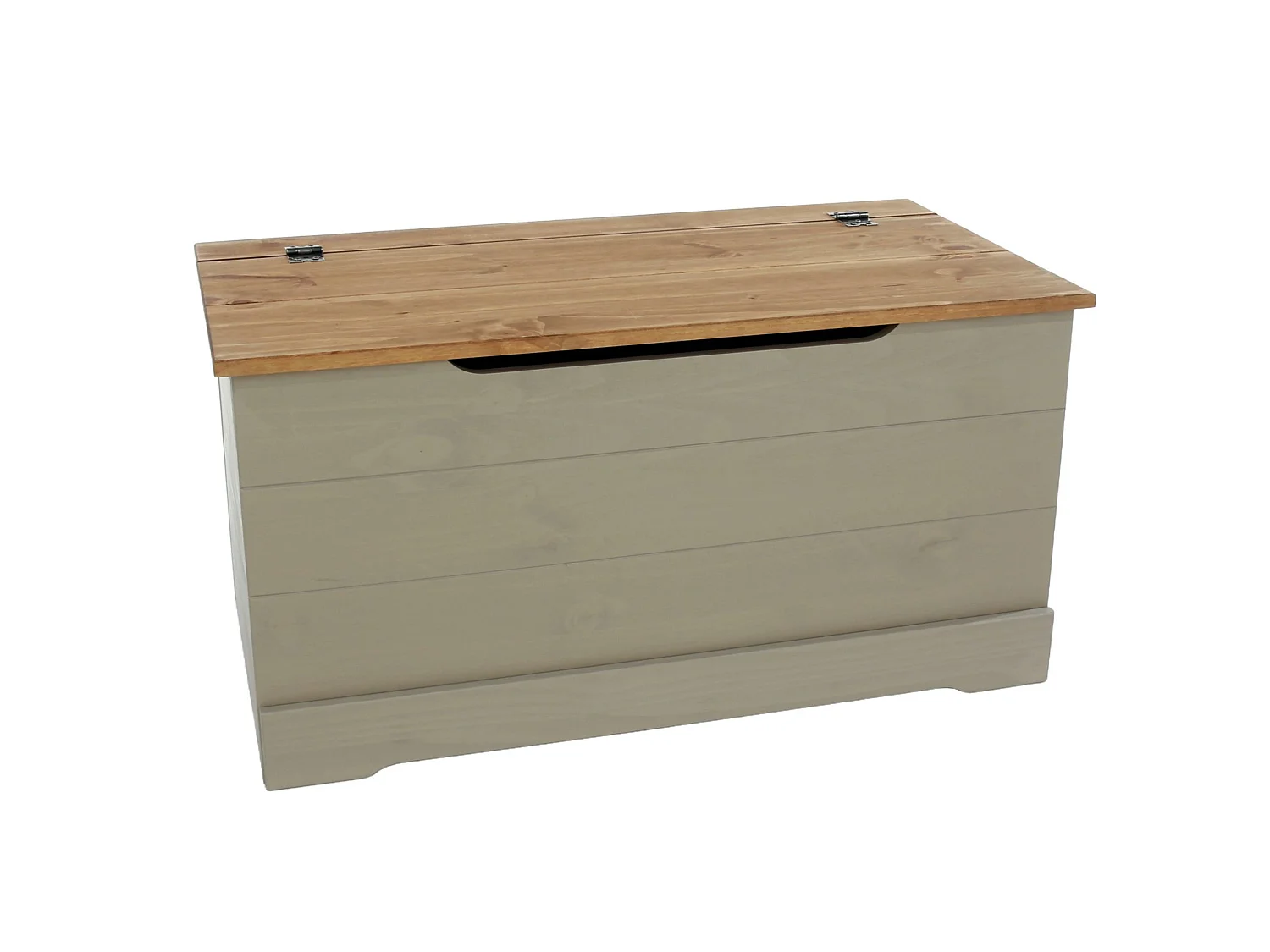Corona Grey Compact Storage Chest & Blanket Box, Solid Pine Wood with Grey Wax