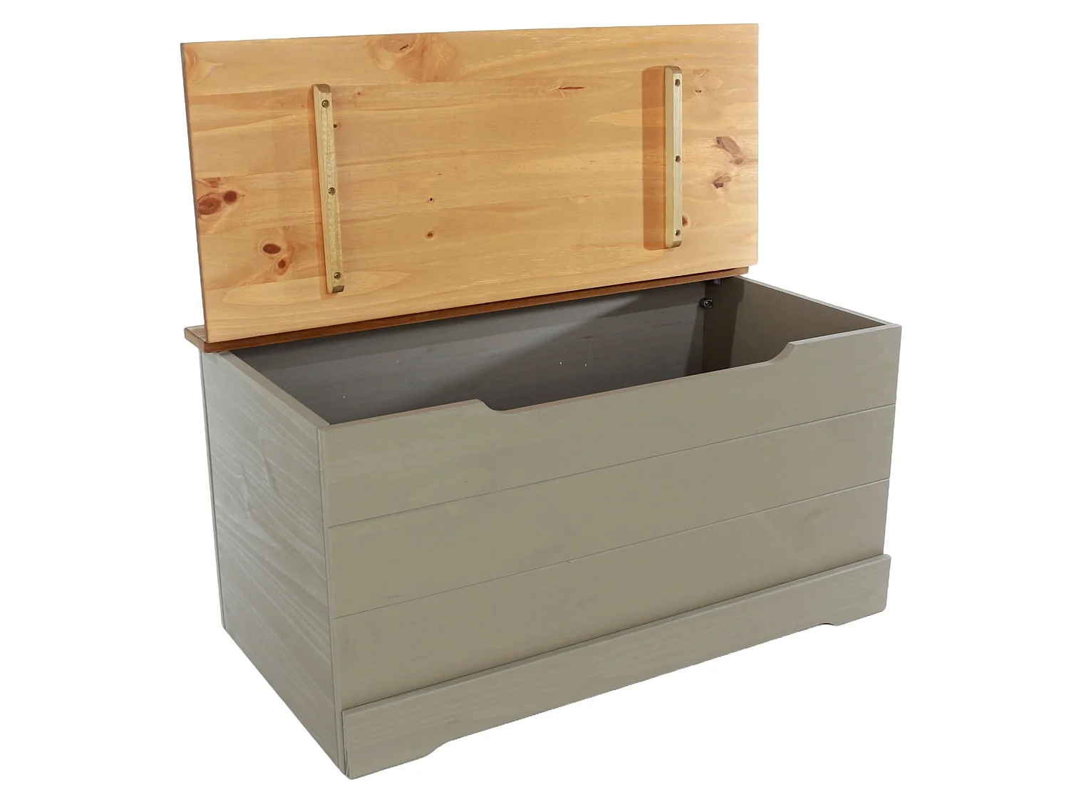 Corona Grey Compact Storage Chest & Blanket Box, Solid Pine Wood with Grey Wax
