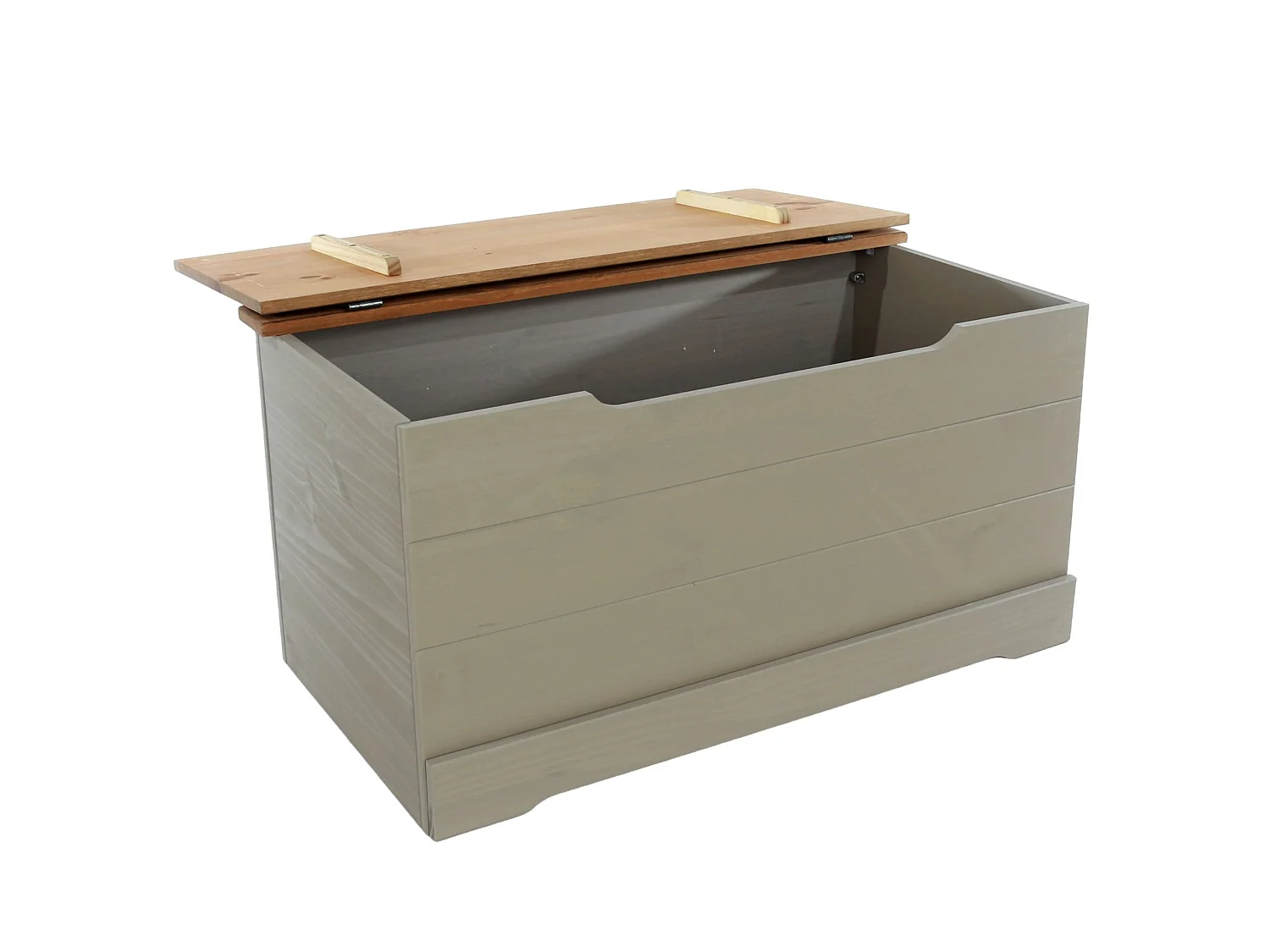 Corona Grey Compact Storage Chest & Blanket Box, Solid Pine Wood with Grey Wax