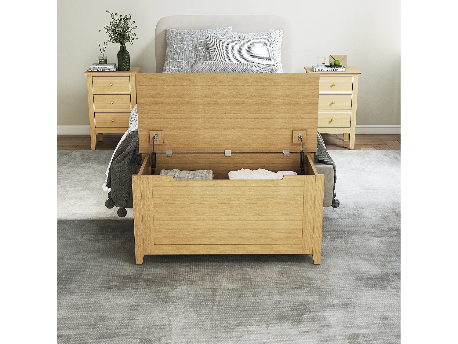 Henley Storage Chest & Blanket Box, Golden Oak-Effect Finish