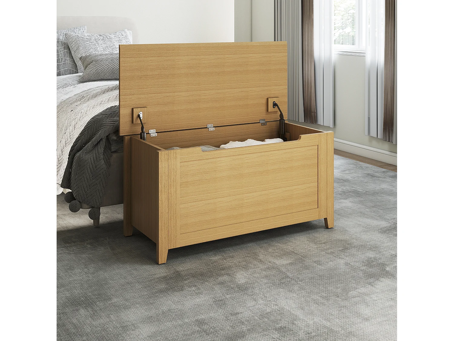 Henley Storage Chest & Blanket Box, Golden Oak-Effect Finish