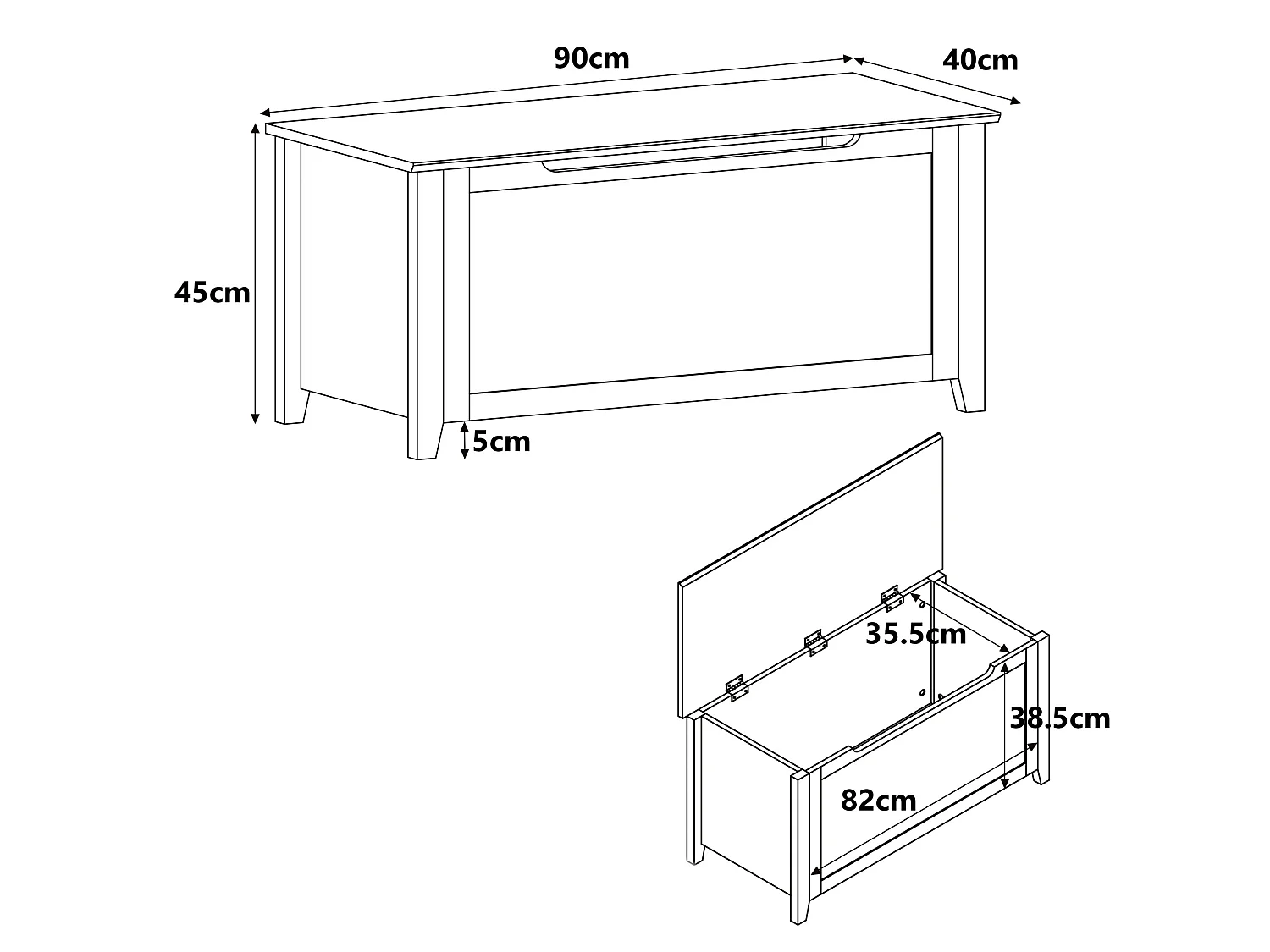 Henley Storage Chest & Blanket Box, Golden Oak-Effect Finish