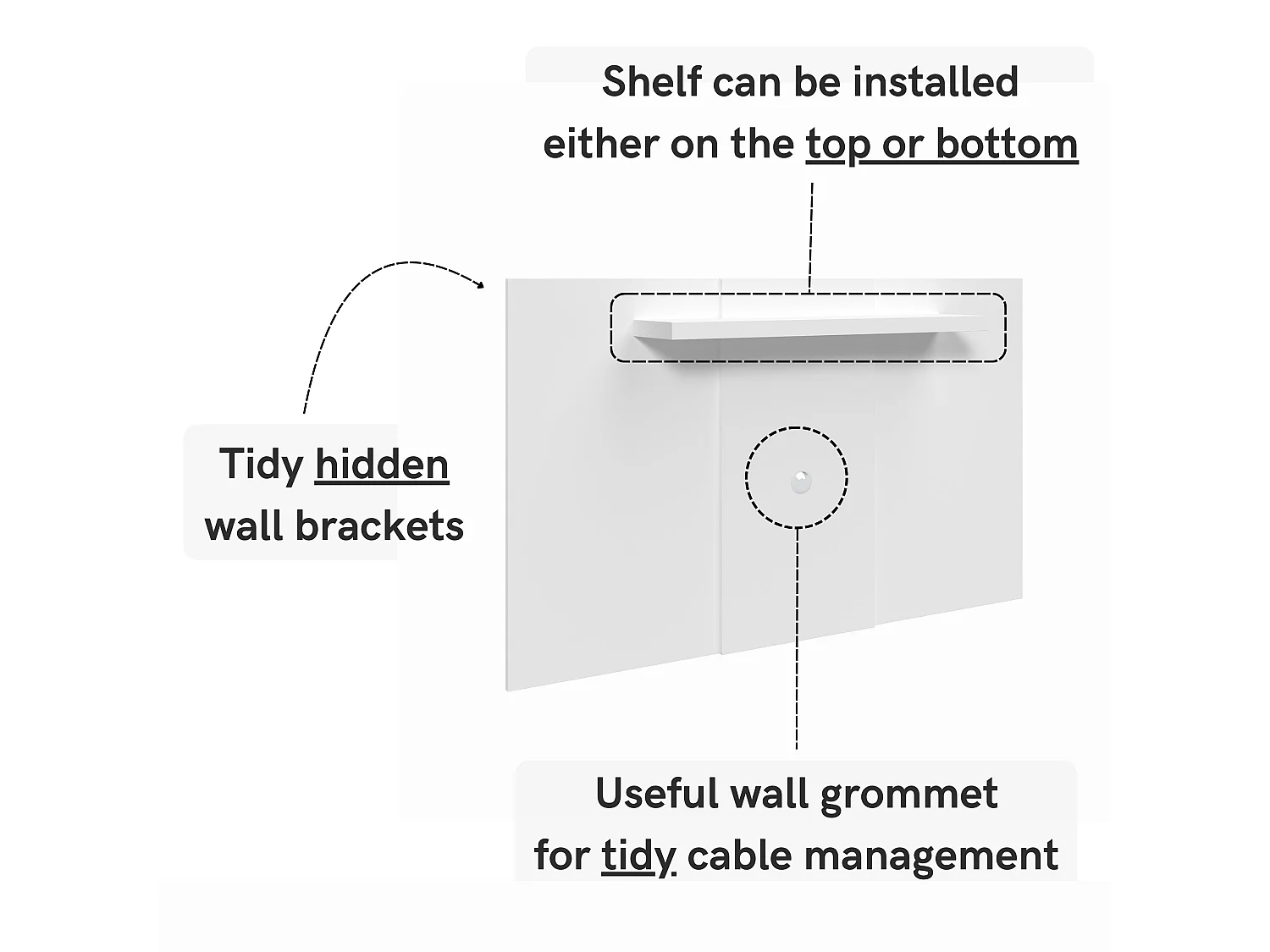 Lido Wall Mounted TV Panel for TVs up to 50"