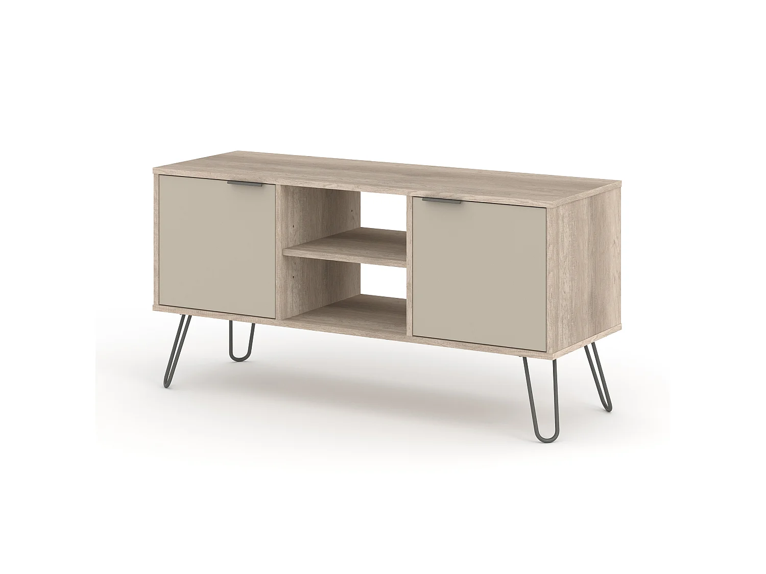Augusta 2-Door Standing TV Cabinet, Classic Industrial Design