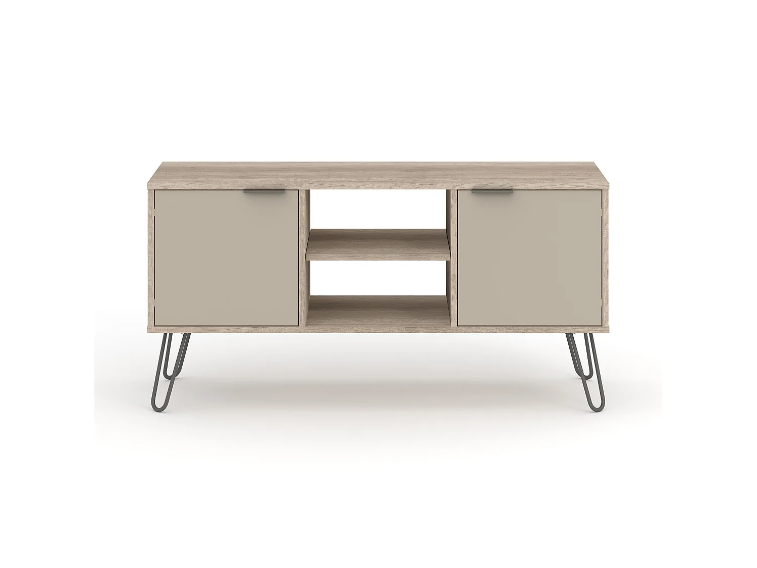 Augusta 2-Door Standing TV Cabinet, Classic Industrial Design