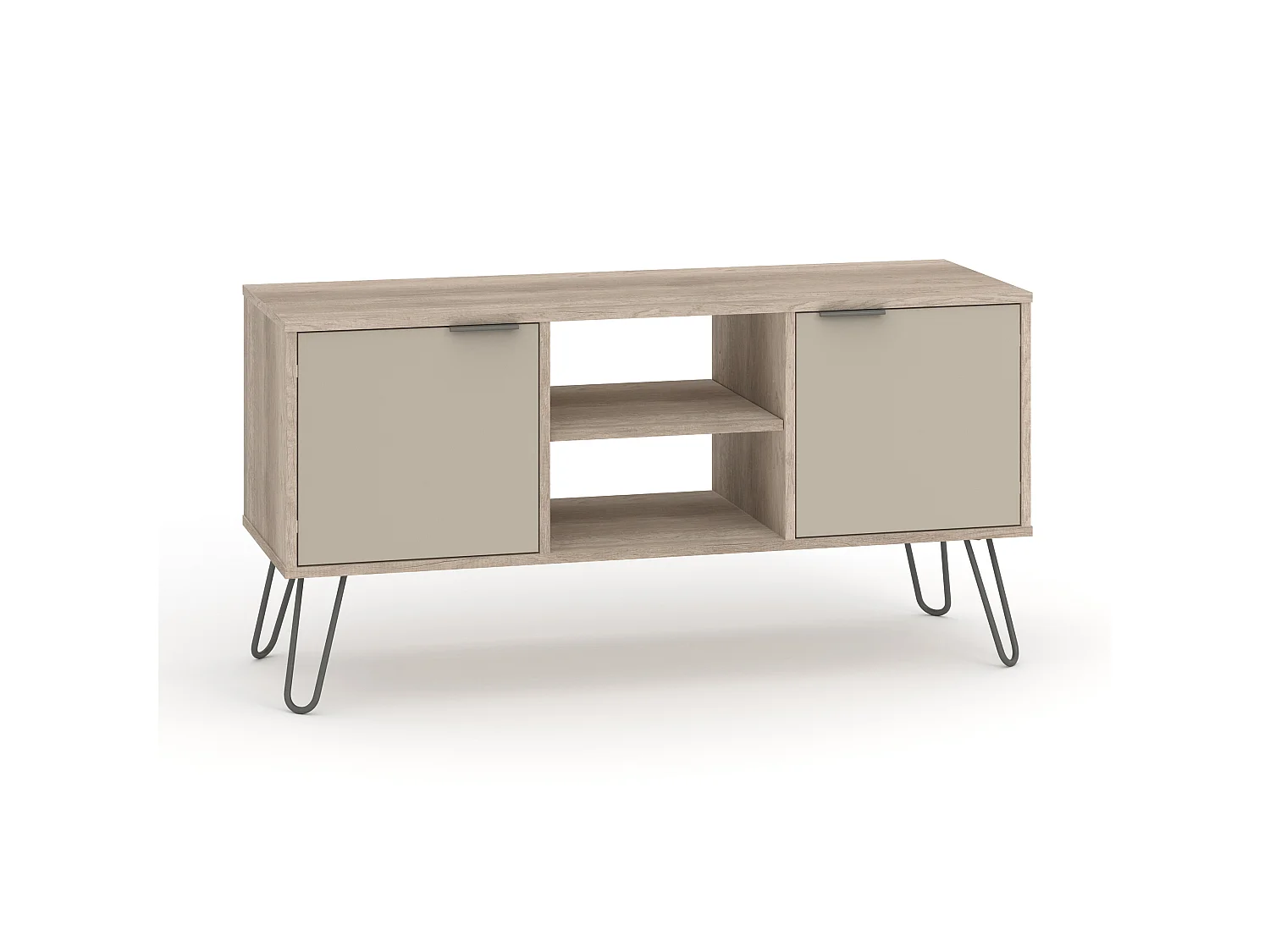 Augusta 2-Door Standing TV Cabinet, Classic Industrial Design