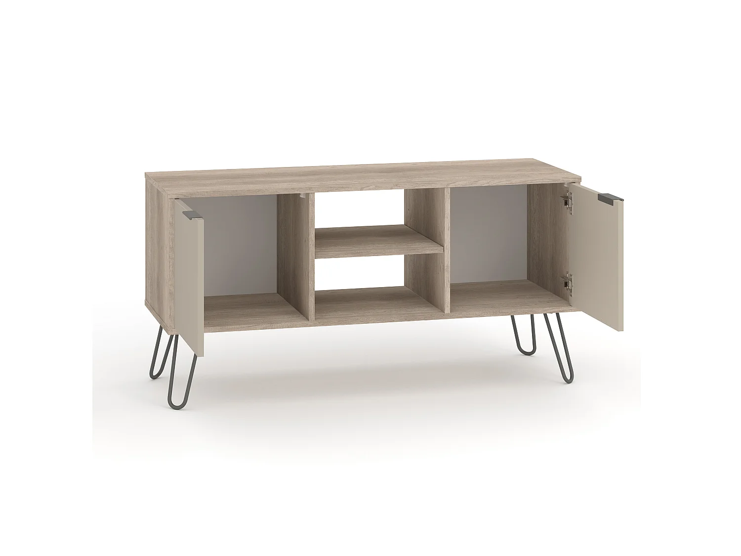 Augusta 2-Door Standing TV Cabinet, Classic Industrial Design