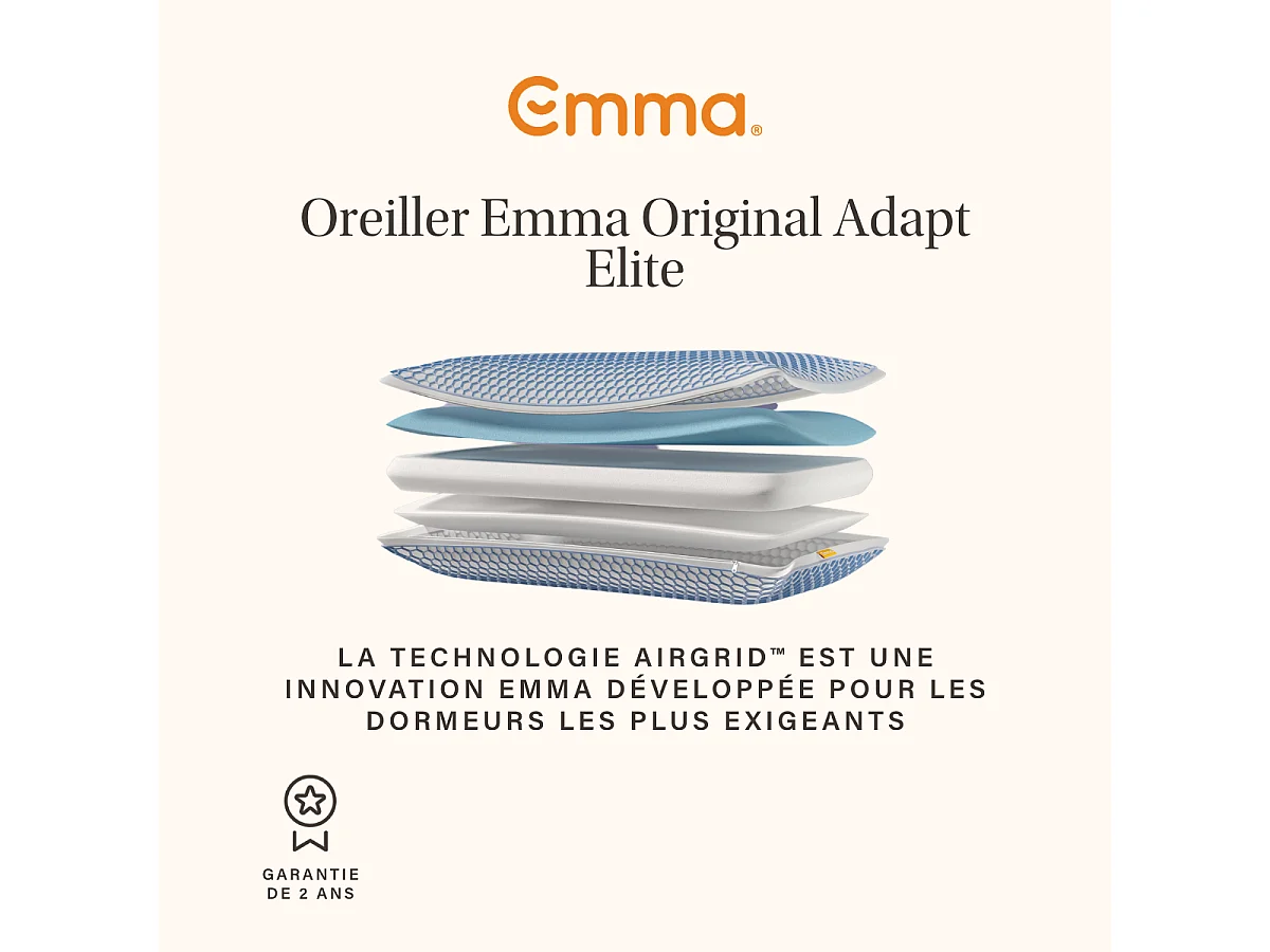 Oreiller Emma Original Adapt Elite 40 x 70 cm
