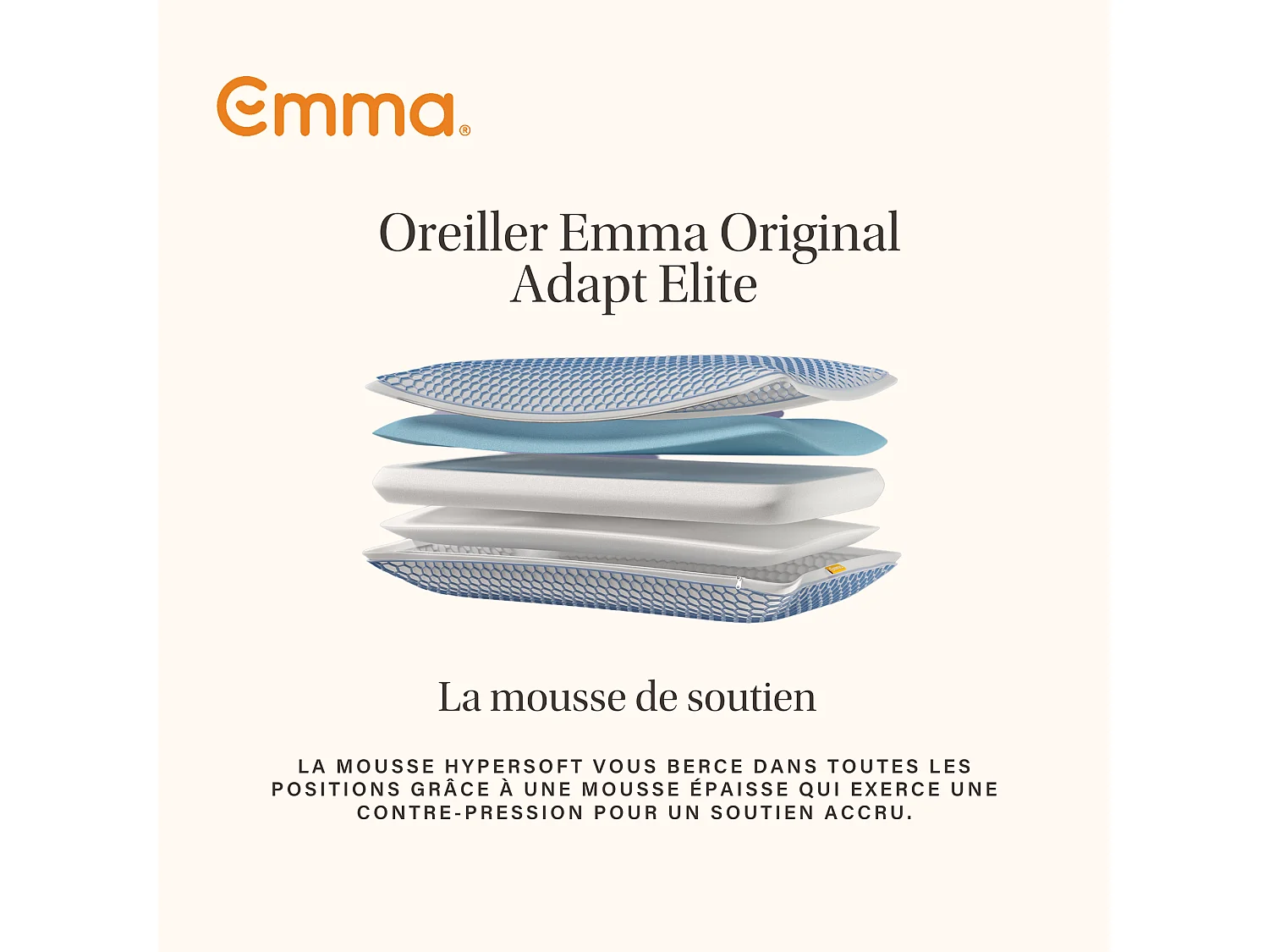 Oreiller Emma Original Adapt Elite 40 x 70 cm