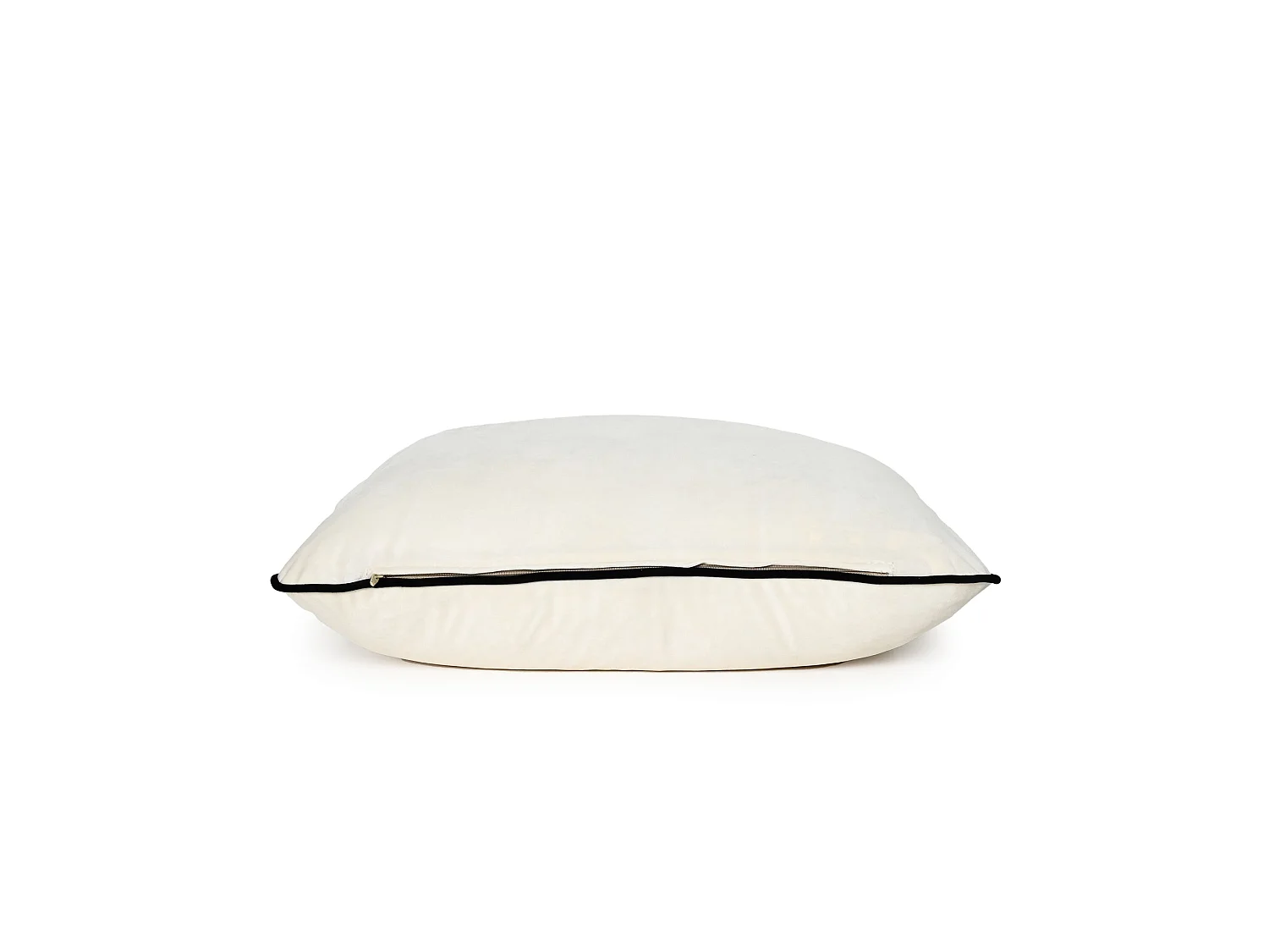Ivory - Fluwelen sierkussen ( Black Piping ) - 40 x 60