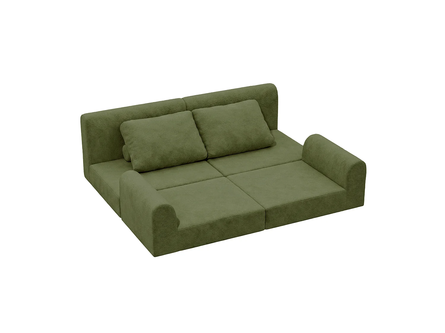 Canapé-lit convertible et pliable, fauteuil-lit multifonctionnel avec mousse à mémoire de forme et soutien dorsal,vert