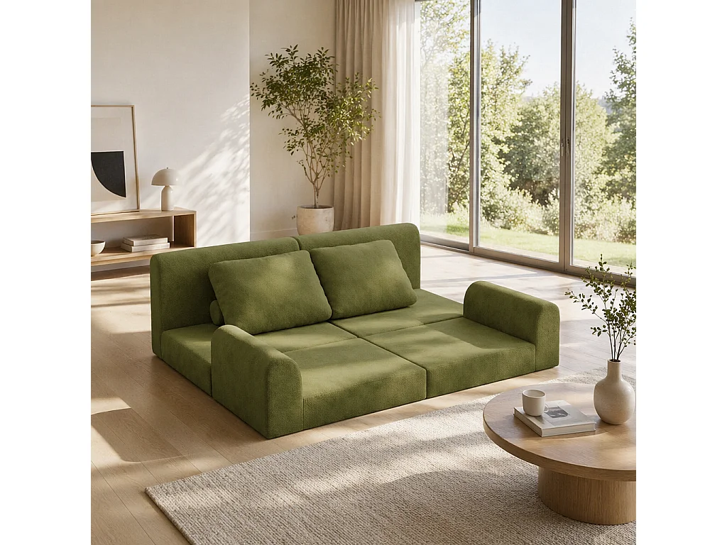 Canapé-lit convertible et pliable, fauteuil-lit multifonctionnel avec mousse à mémoire de forme et soutien dorsal,vert