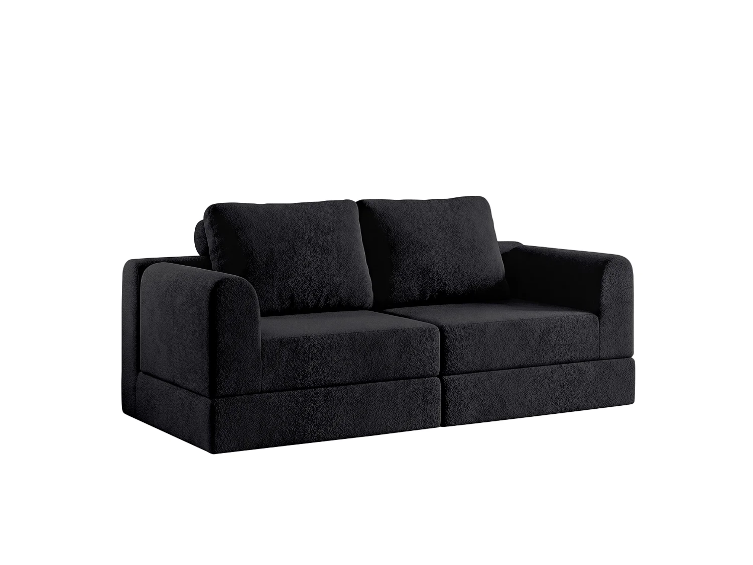 Canapé-lit convertible et pliable, fauteuil-lit multifonctionnel avec mousse à mémoire de forme et soutien dorsal,noir