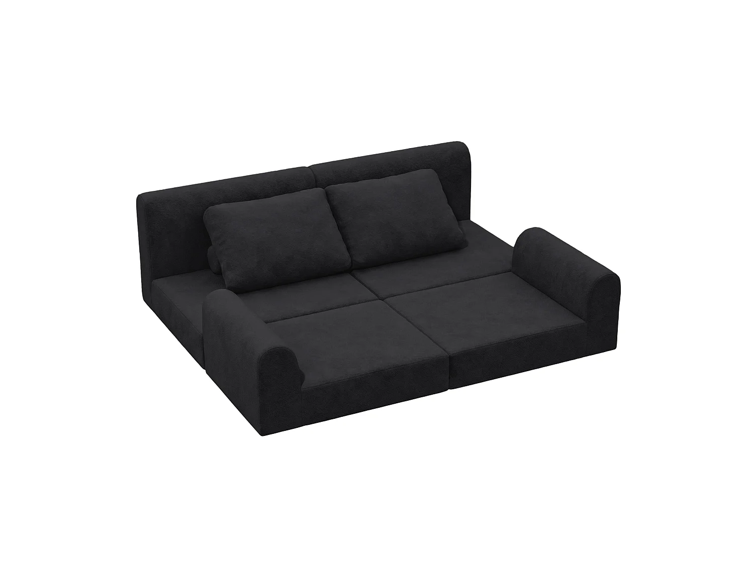 Canapé-lit convertible et pliable, fauteuil-lit multifonctionnel avec mousse à mémoire de forme et soutien dorsal,noir