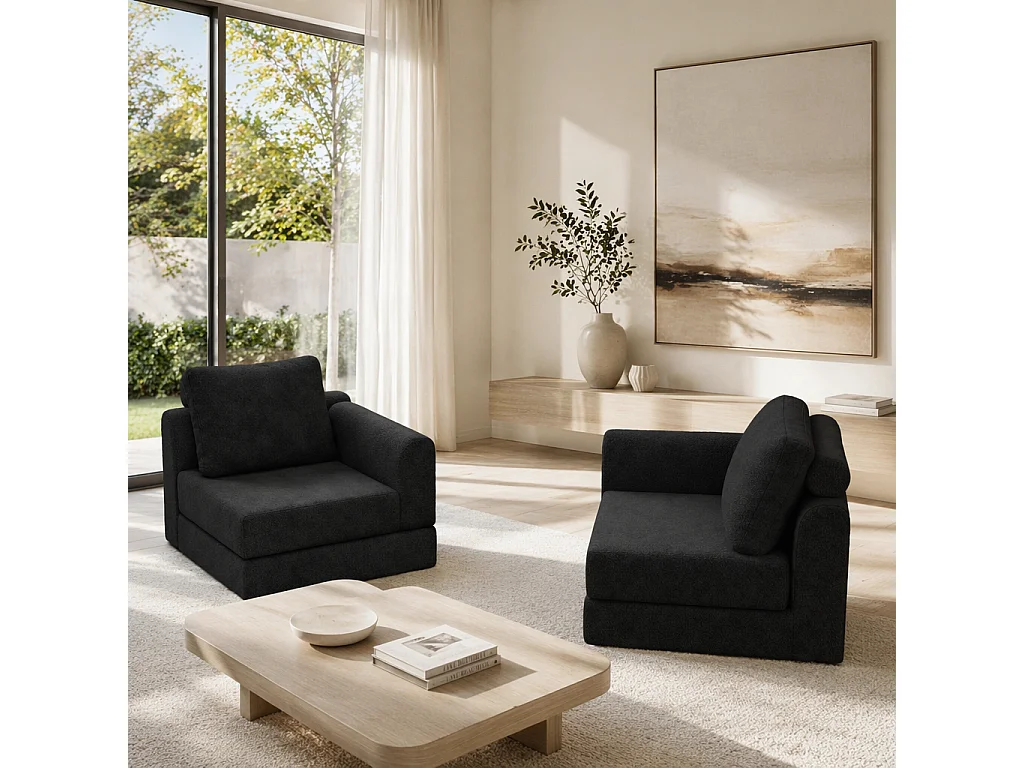 Canapé-lit convertible et pliable, fauteuil-lit multifonctionnel avec mousse à mémoire de forme et soutien dorsal,noir