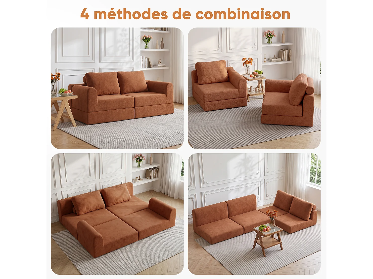 Canapé-lit convertible et pliable, fauteuil-lit multifonctionnel avec mousse à mémoire de forme et soutien dorsal,marron