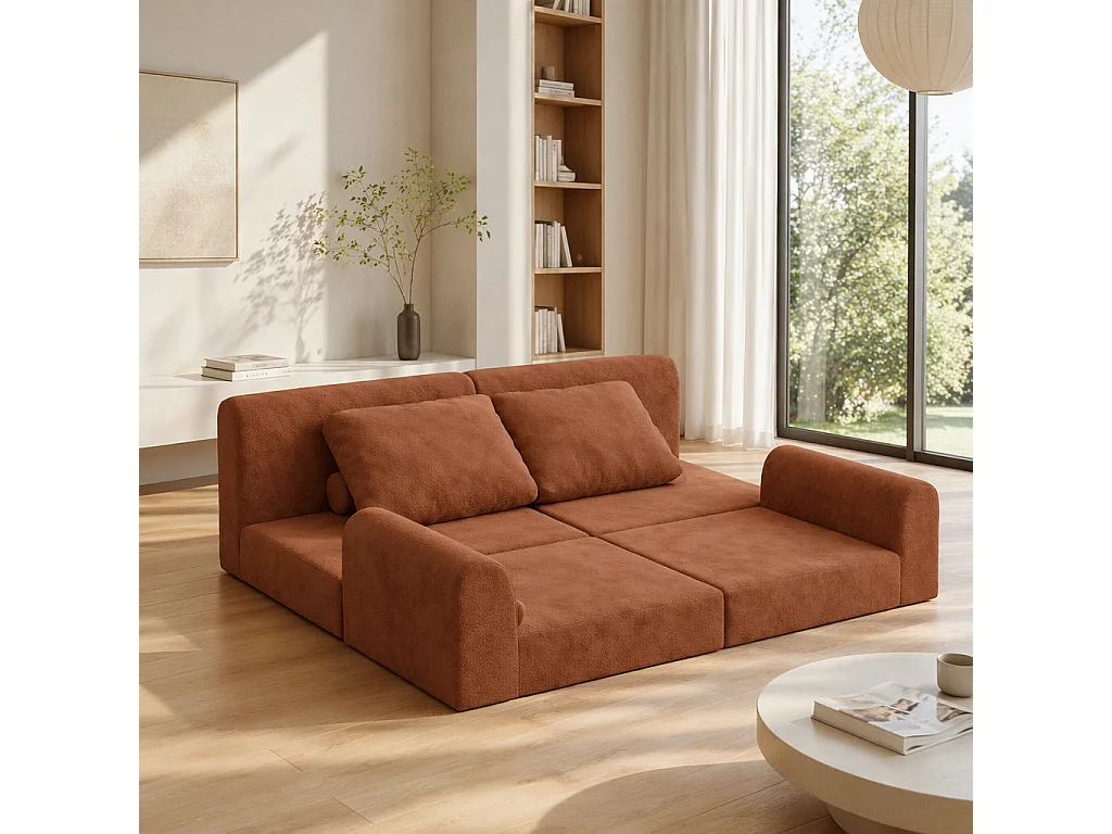 Canapé-lit convertible et pliable, fauteuil-lit multifonctionnel avec mousse à mémoire de forme et soutien dorsal,marron
