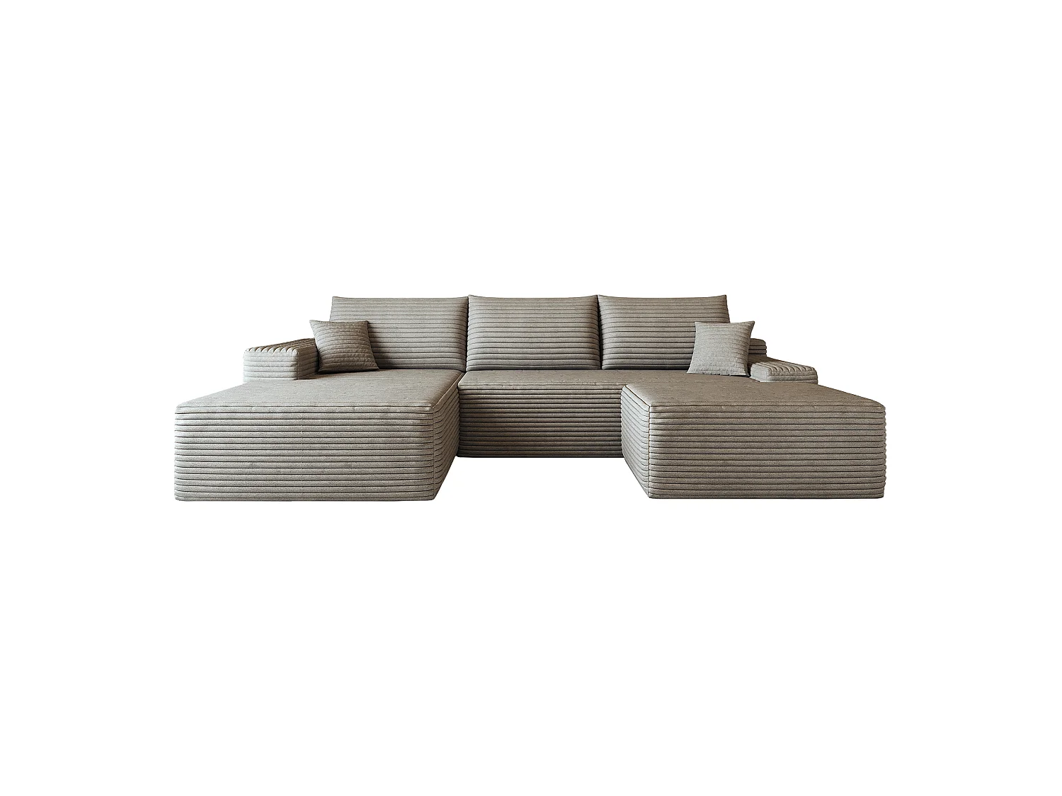 Canapé d'angle sans armature, en L à gauche, avec des coussins d'assise profonds, 2 places + 1 repose-pieds, prêt à l'emploi, couleur camel