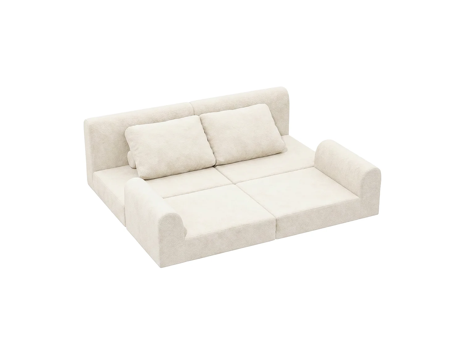 Canapé-lit convertible et pliable, fauteuil-lit multifonctionnel avec mousse à mémoire de forme et soutien dorsal,beige