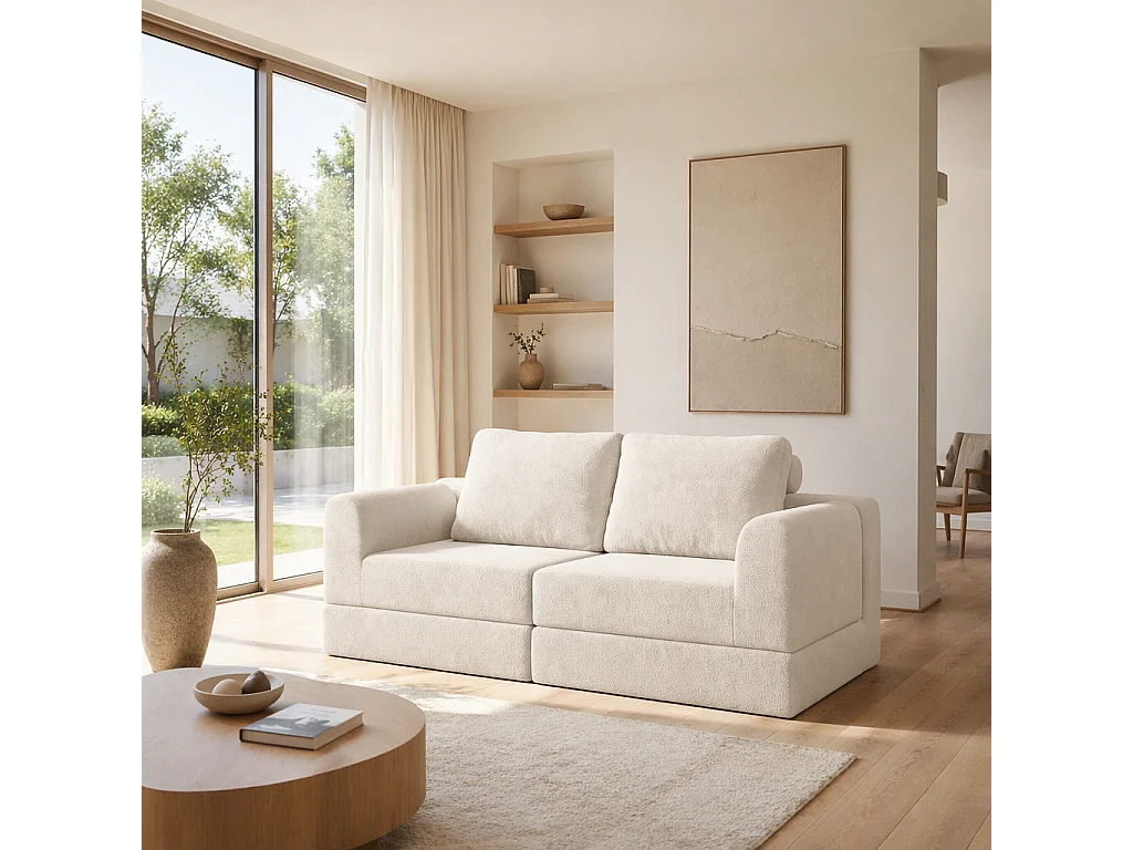 Canapé-lit convertible et pliable, fauteuil-lit multifonctionnel avec mousse à mémoire de forme et soutien dorsal,beige