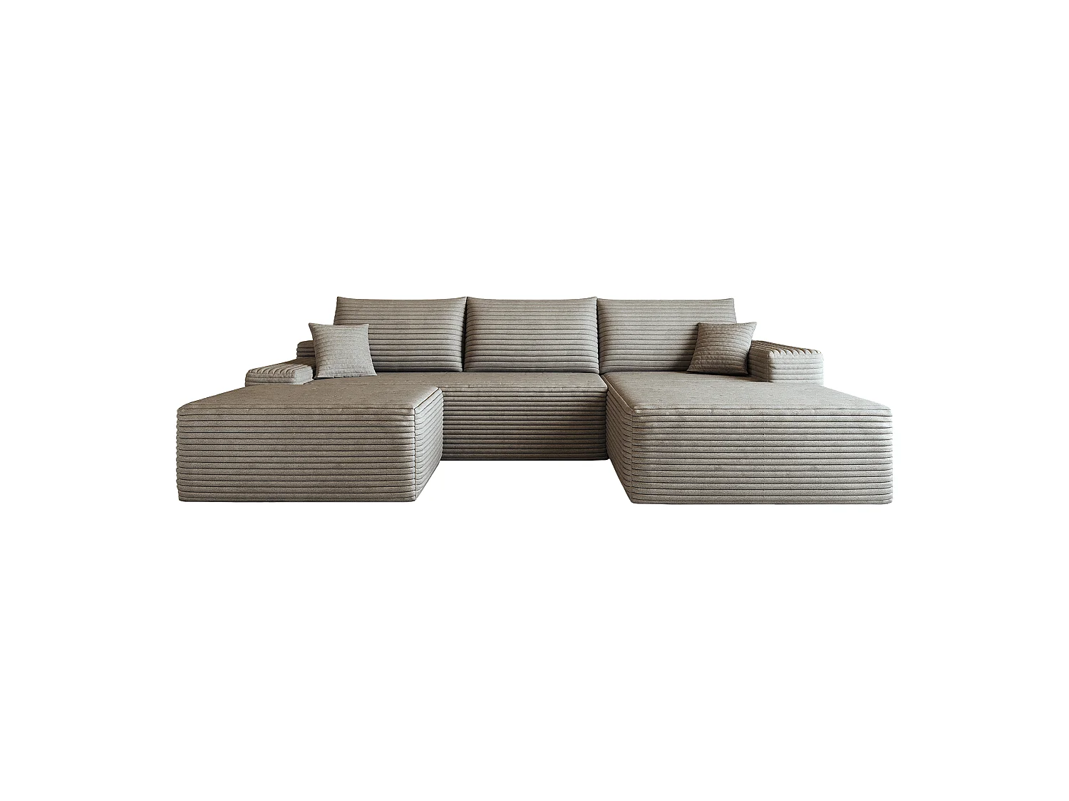 Canapé d'angle sans armature, en L à droite, avec des coussins d'assise profonds, 2 places + 1 repose-pieds, prêt à l'emploi, couleur camel