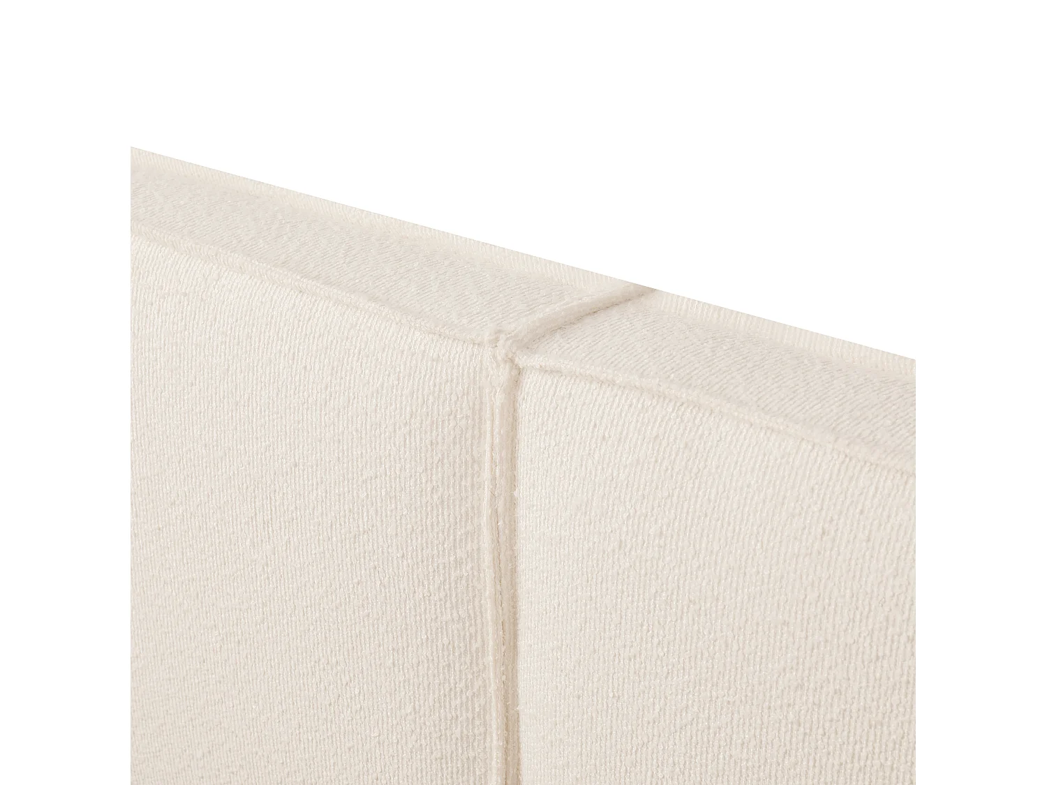 Lit double rembourré 180 x 200 cm, rangement hydraulique, sommier intégré, tissu bouclé, blanc