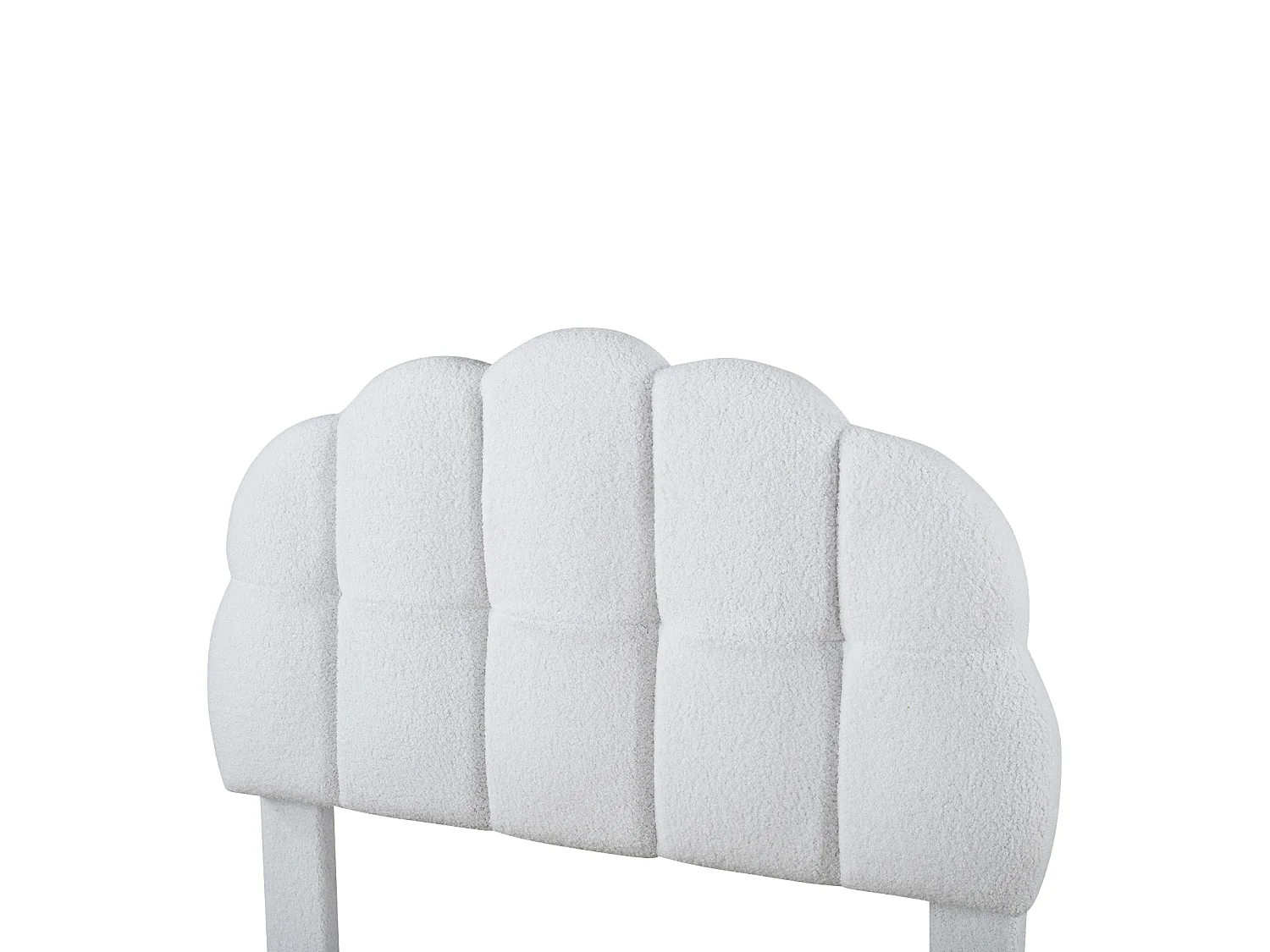 Lit simple pour enfant 90 x 200 cm, lit rembourré, sommier en bois, revêtement imitation feutre, blanc