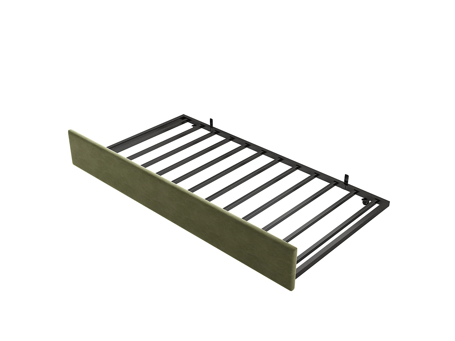 Canapé-lit de 90 × 200 cm, avec lit coulissant pouvant se transformer en lit d'appoint simple de 90 × 190 cm, forme en L, velours, vert