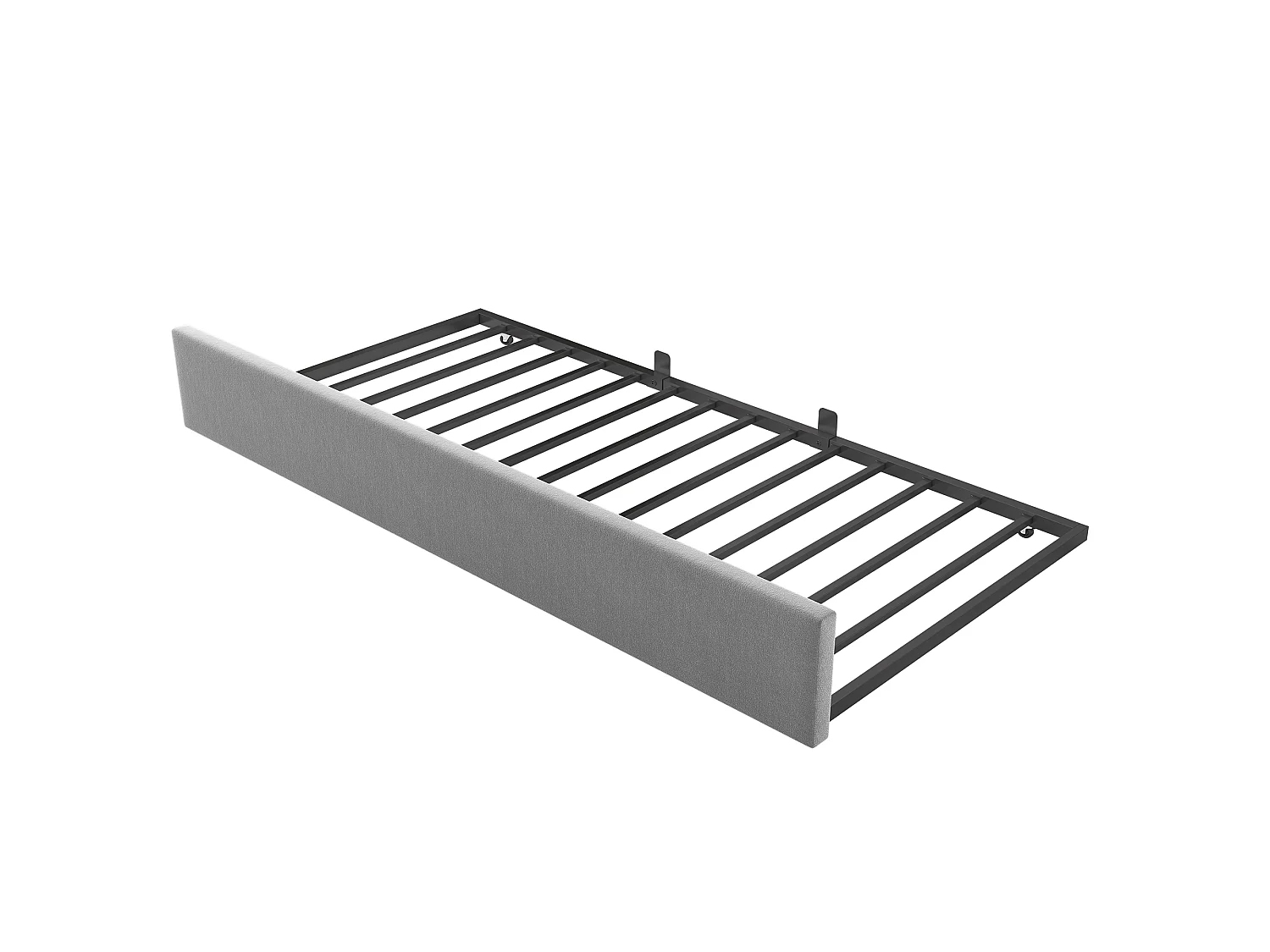 Canapé-lit de 90 × 200 cm, avec lit coulissant pouvant se transformer en lit d'appoint simple de 90 × 190 cm, forme en L, velours, gris