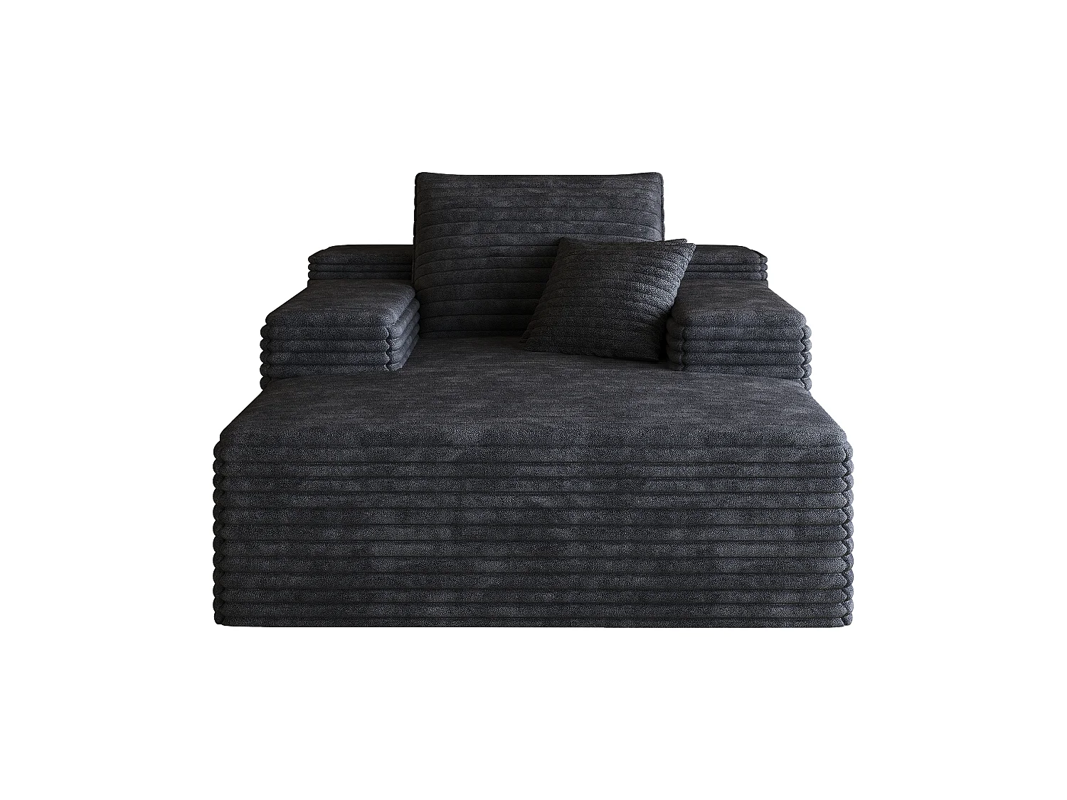 Canapé modulaire sans armature, en velours côtelé, assise profonde, rembourrage en mousse, prêt à l'emploi, noir