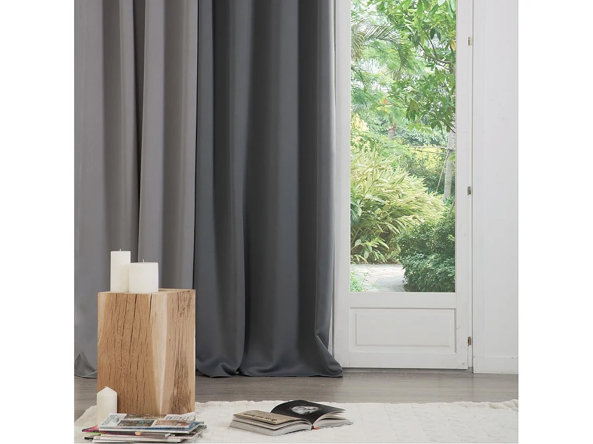 Rideau Occultant "Topa" 140x260cm Gris