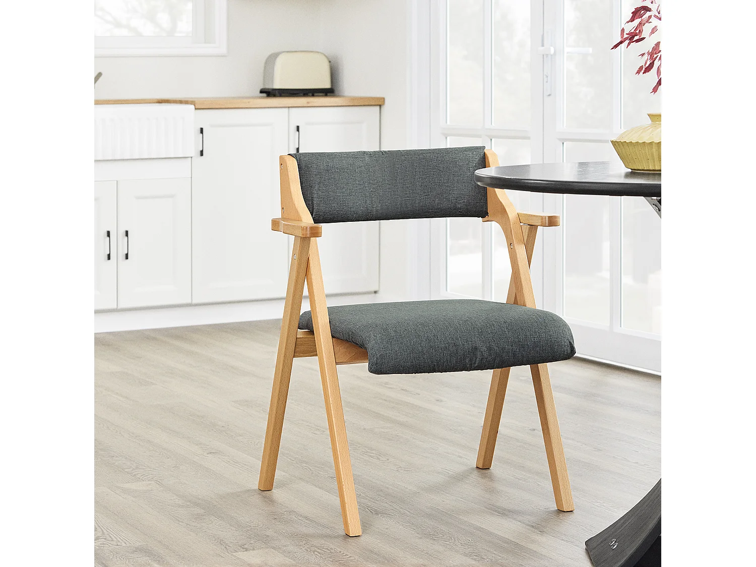 SoBuy Klappstoel met armleuningen Grijs 62x56x78cm FST98-SGX2