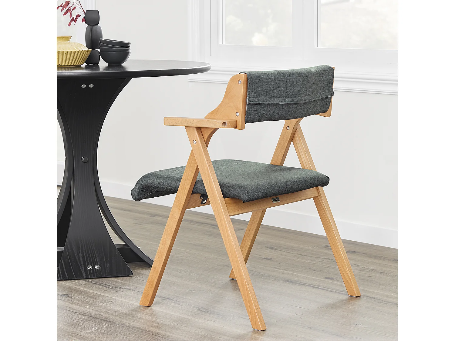 SoBuy Klappstoel met armleuningen Grijs 62x56x78cm FST98-SGX2