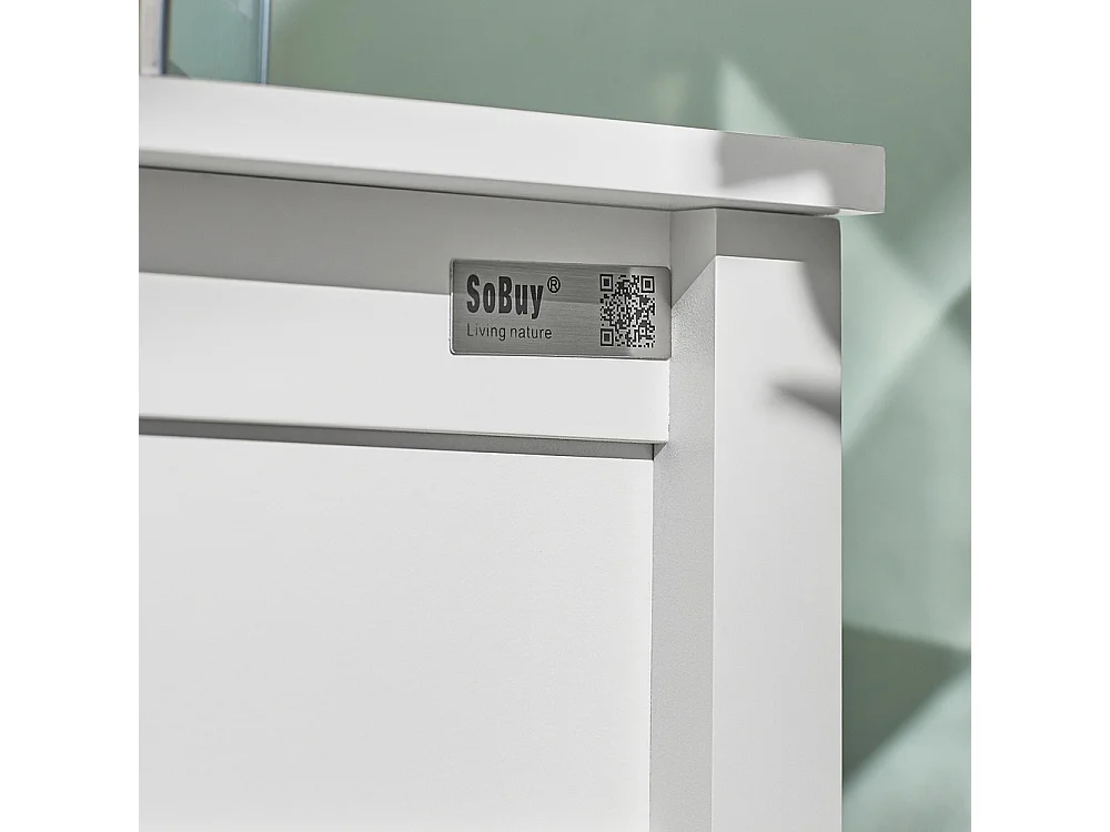 SoBuy Nightstand with Drawer Shelf White 45x30x68cm FBT46-WX2
