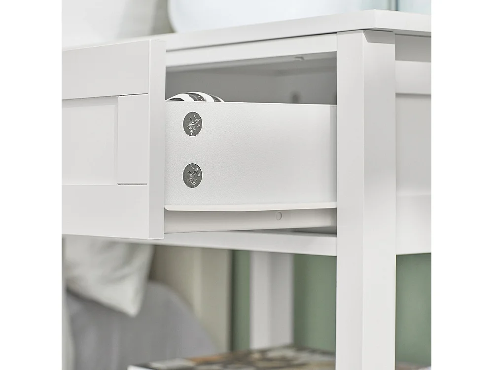 SoBuy Nightstand with Drawer Shelf White 45x30x68cm FBT46-WX2