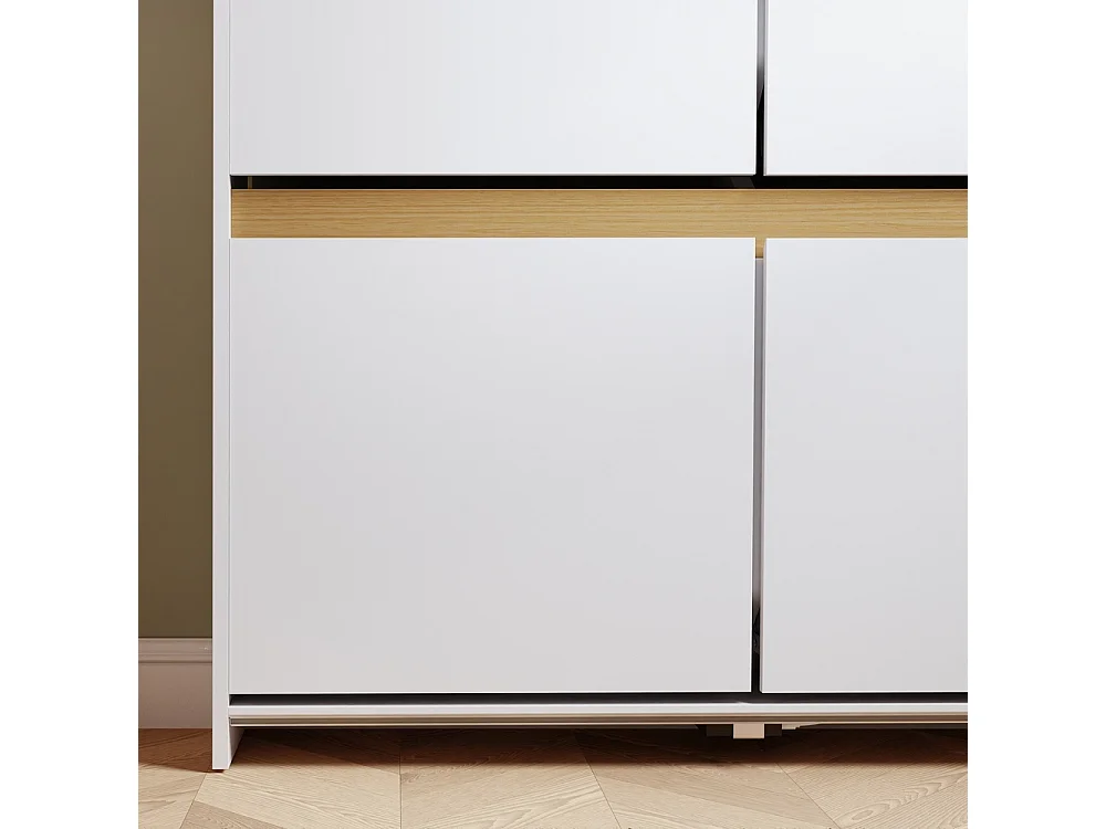 SoBuy Shoe Cabinet 4 Door White 103x19x99.5cm FSR225-E-W