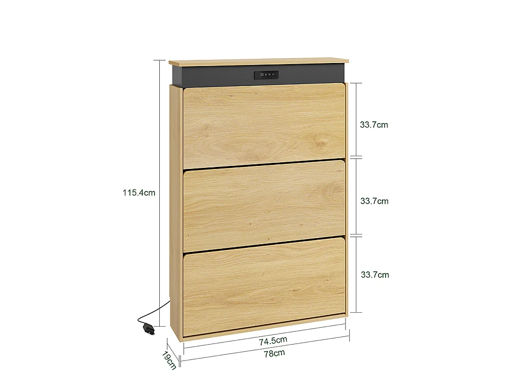 SoBuy Shoe Cabinet with Drying Function Light Oak 78x19x115.4cm FSR226-E-N