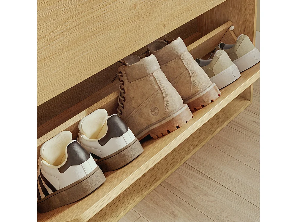 SoBuy Shoe Cabinet with Drying Function Light Oak 78x19x115.4cm FSR226-E-N
