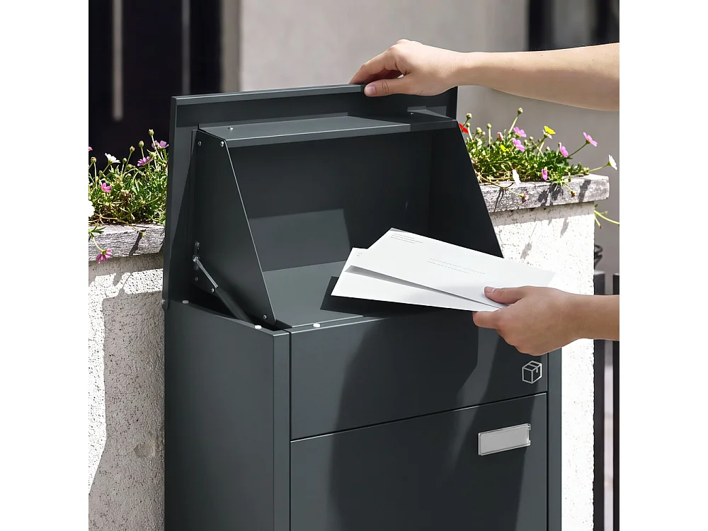 SoBuy Mailbox Door Dark Grey 49.2x28x70cm OGS65-DG