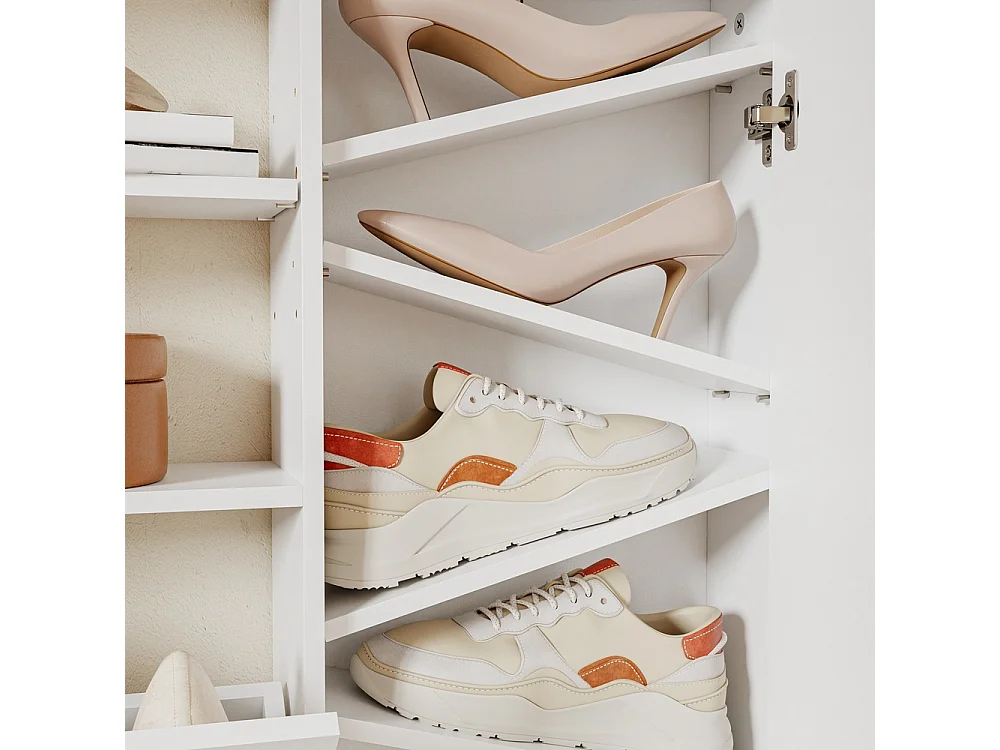 SoBuy Shoe Cabinet with Door and Shelf White 83x14x117.5cm FSR230-W