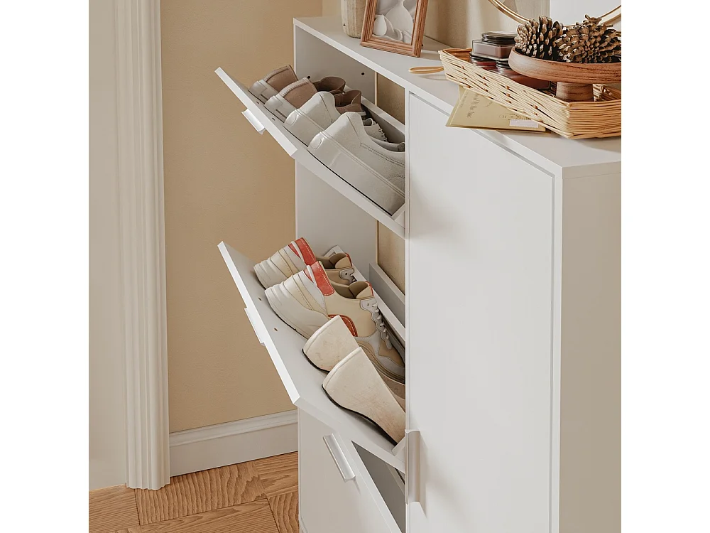 SoBuy Shoe Cabinet with Door and Shelf White 83x14x117.5cm FSR230-W