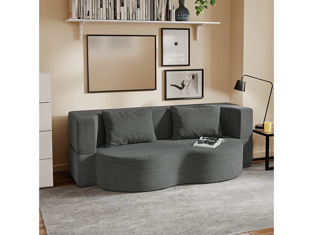 SoBuy Sofa Bed Convertible Dark Grey 177x107x32cm FST101-DG