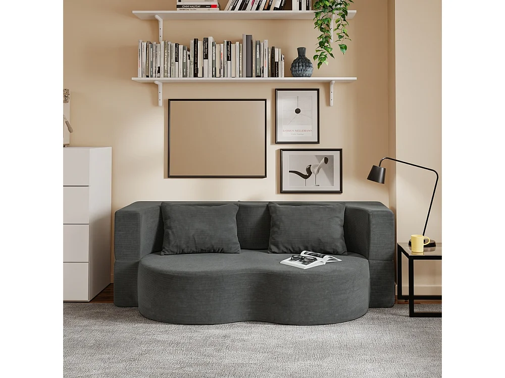 SoBuy Sofa Bed Convertible Dark Grey 177x107x32cm FST101-DG