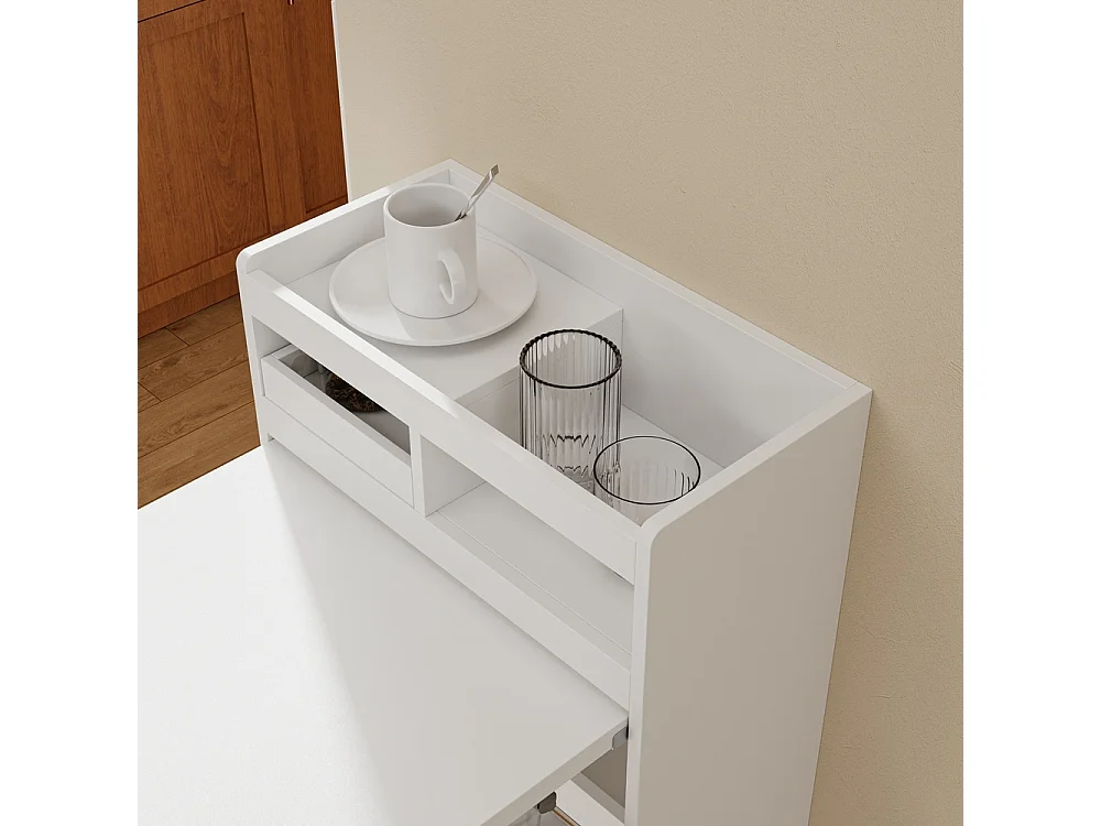 SoBuy Freestanding Kitchen Island Foldable White 65.3x199.5x120cm FWT115-W