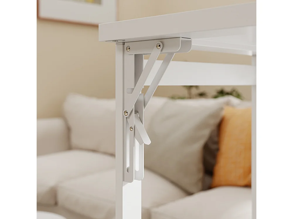 SoBuy Freestanding Kitchen Island Foldable White 65.3x199.5x120cm FWT115-W