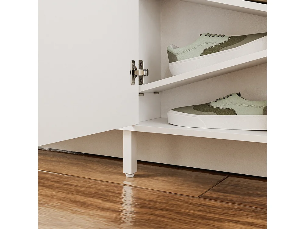 SoBuy Shoe Cabinet with Flip Doors and 2 Doors White 115.5x14.5x117cm FSR231-W