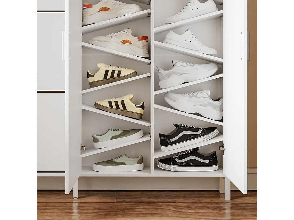 SoBuy Shoe Cabinet with Flip Doors and 2 Doors White 115.5x14.5x117cm FSR231-W